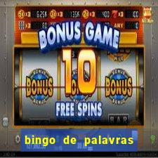 bingo de palavras 3 ano