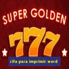 rifa para imprimir word