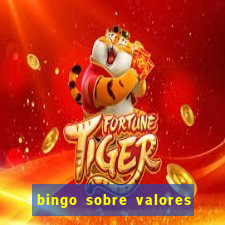 bingo sobre valores para imprimir